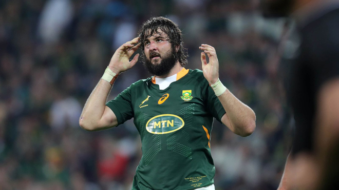 Lood de Jager de los Springboks se perderá las pruebas de la Copa Mundial de Rugby por una enfermedad cardíaca leve